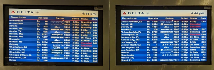 crowded airport - flight times