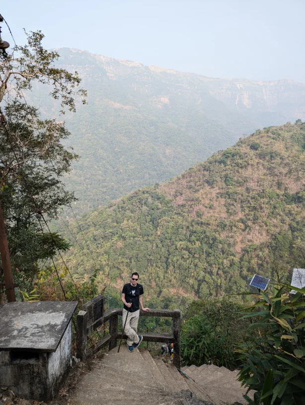 Cherrapunji hike - start of the hike stairs and view