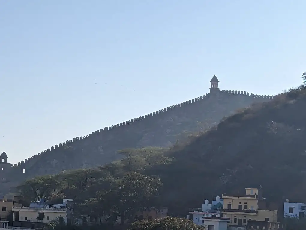 Riding Elephants - View of a wall