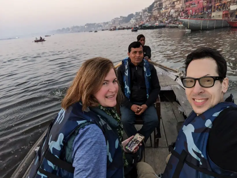 Ganges Boat Ride - Me in the boat!