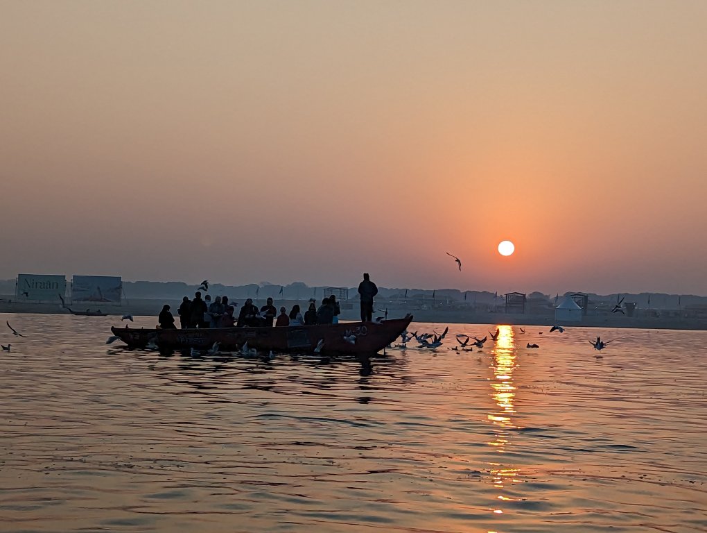 A boat on the Ganges River - Varanasi