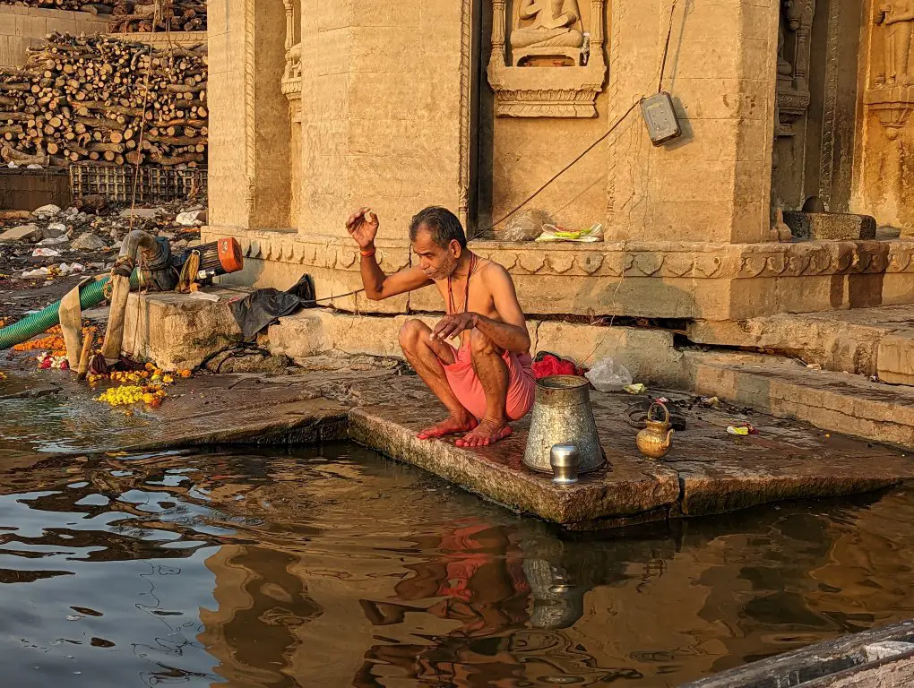 Ganges Boat Ride - A Bather
