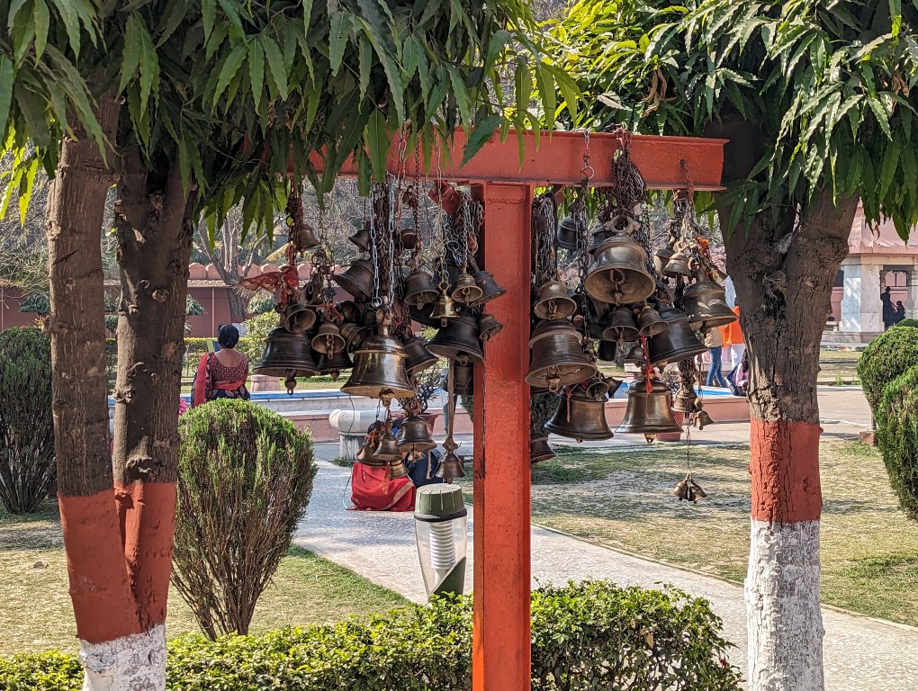 Bells hanging on a wooden platform