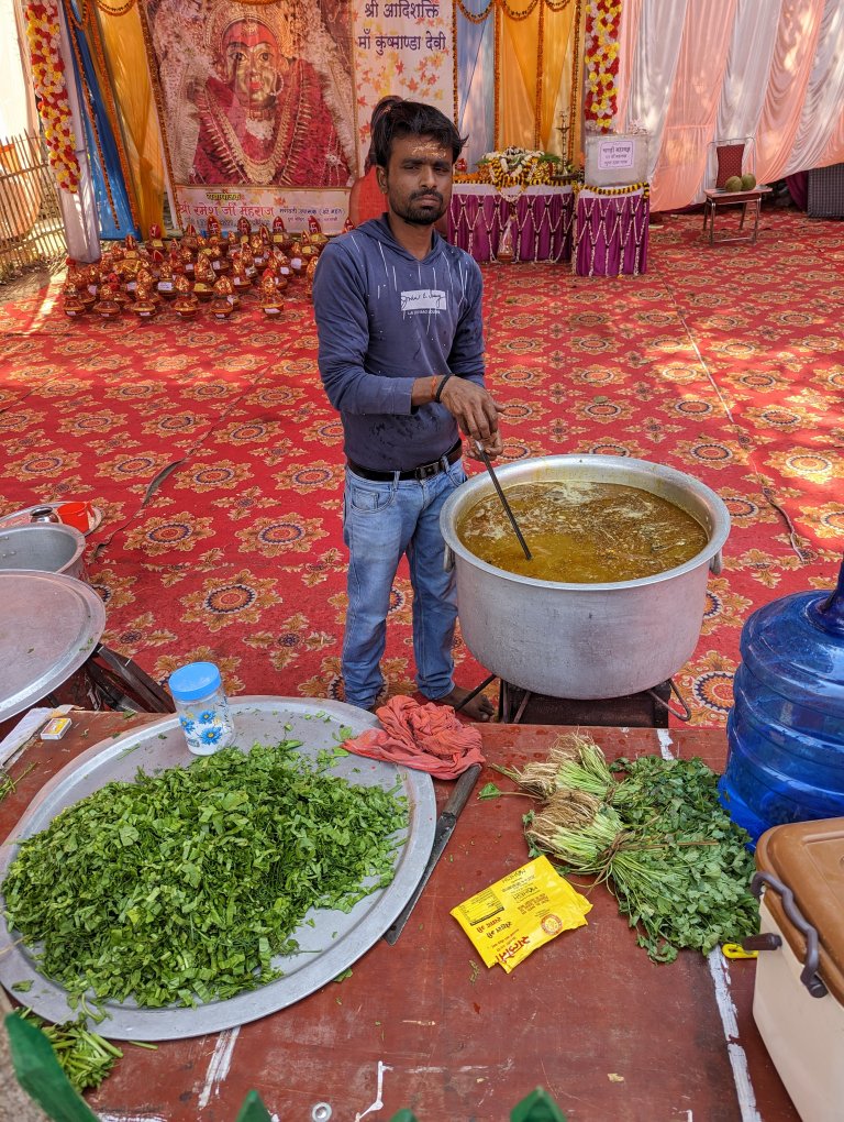 Soup ingredients for the poor at Banaras Hindu University