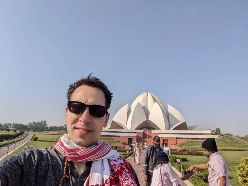 Adam at the Lotus Temple