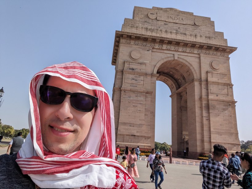 Me with India Gate in Delhi India